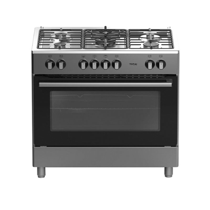 Totai TS 90cm 5 Burner Gas Stove With Electric Oven- Stainless Steel - 03/T800E