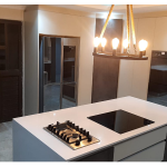 Two Tone Kitchen in Capaccino & Oxyde with Quartz Tops