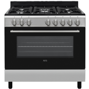 90cm AEG Black SS Gas/Electric Stove - AEGZA90GES1