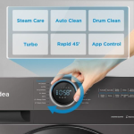 Midea 10KG Inverter Front Load Washing Machine 1400RPM -WIFI-STEAM-TITANIUM – MF200W100WB-T
