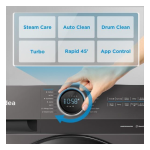 Midea 12KG Inverter Front Load Washing Machine-m 1400RPM- WIFI- STEAM- TITANIUM – MF200W120WB-T