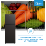 Midea 173L Top Freezer- HD-216FN-BLACK