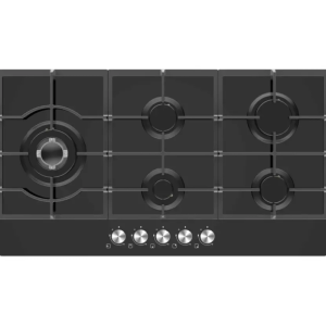 Midea 90cm Gas Hob – Black Glass- 90GP095