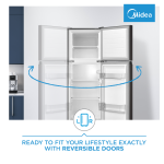Midea 173L Top Freezer- HD-216FN-SILVER