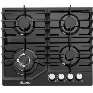 Zero 4 Burner Black Glass Hob