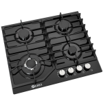 Zero 4 Burner Black Glass Hob
