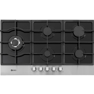 Zero 5 Burner Black Glass Stainless Steel Hob