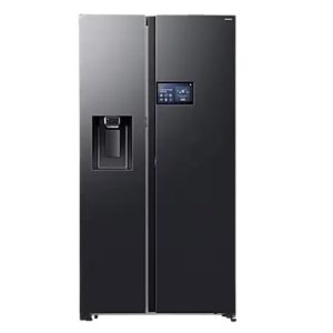 SAMSUNG BESPOKE 594L AI SIDE BY SIDE FRIDGE - 9” AI HOME SCREEN- PLUMBED - BLACK Code : RS90F64D2FFA