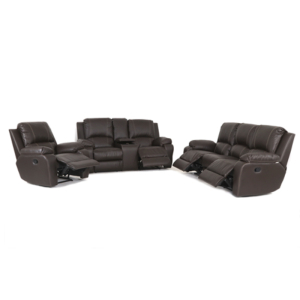 3 Pce Lyla 3 Action Leather Recliner Lounge Suite