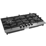 Zero 5 Burner Black Glass Stainless Steel Hob